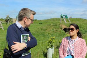 Priti Patel MP at Abberton Reservoir with Dr Andrew Impey, CEO of Essex Wildlife Trust at Abberton Reservoir.