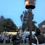 Priti Patel MP lighting the Witham beacon, to celebrate HM the Queen’s Platinum Jubilee